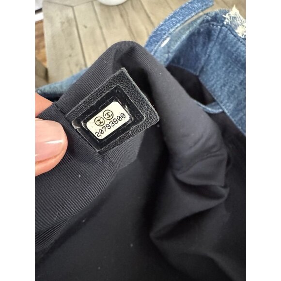 Chanel Denim Fringe Large Shopping Tote Blue - Picture 11 of 11